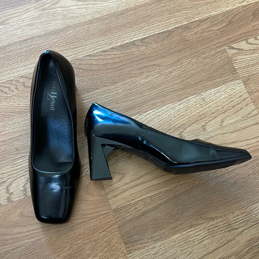 Y2K Square Toe Block Heels